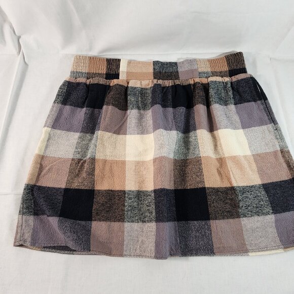 Kavu Women’s Sz LARGE Plaid Skirt All Cotton Designer Fashion Pull On Stretch - Picture 10 of 10